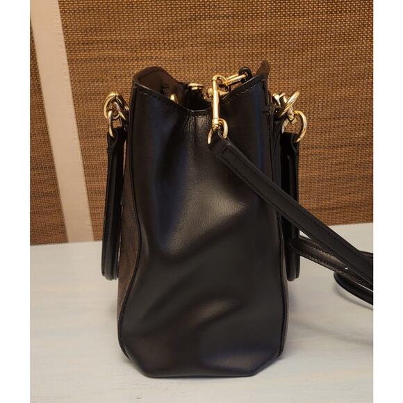 COACH Monogram Signature Brown and Black Bag Purse Satchel L1822-F39747 Women - Picture 3 of 16